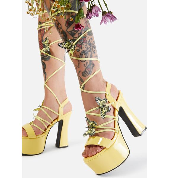 butterfly lace heels