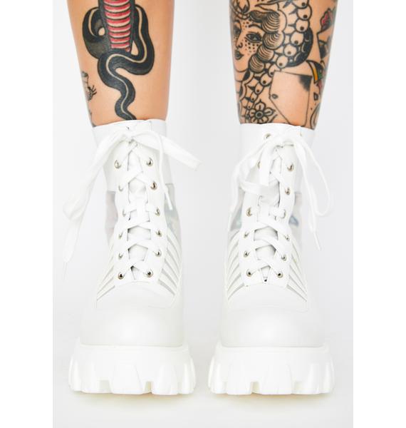 white platform military boots