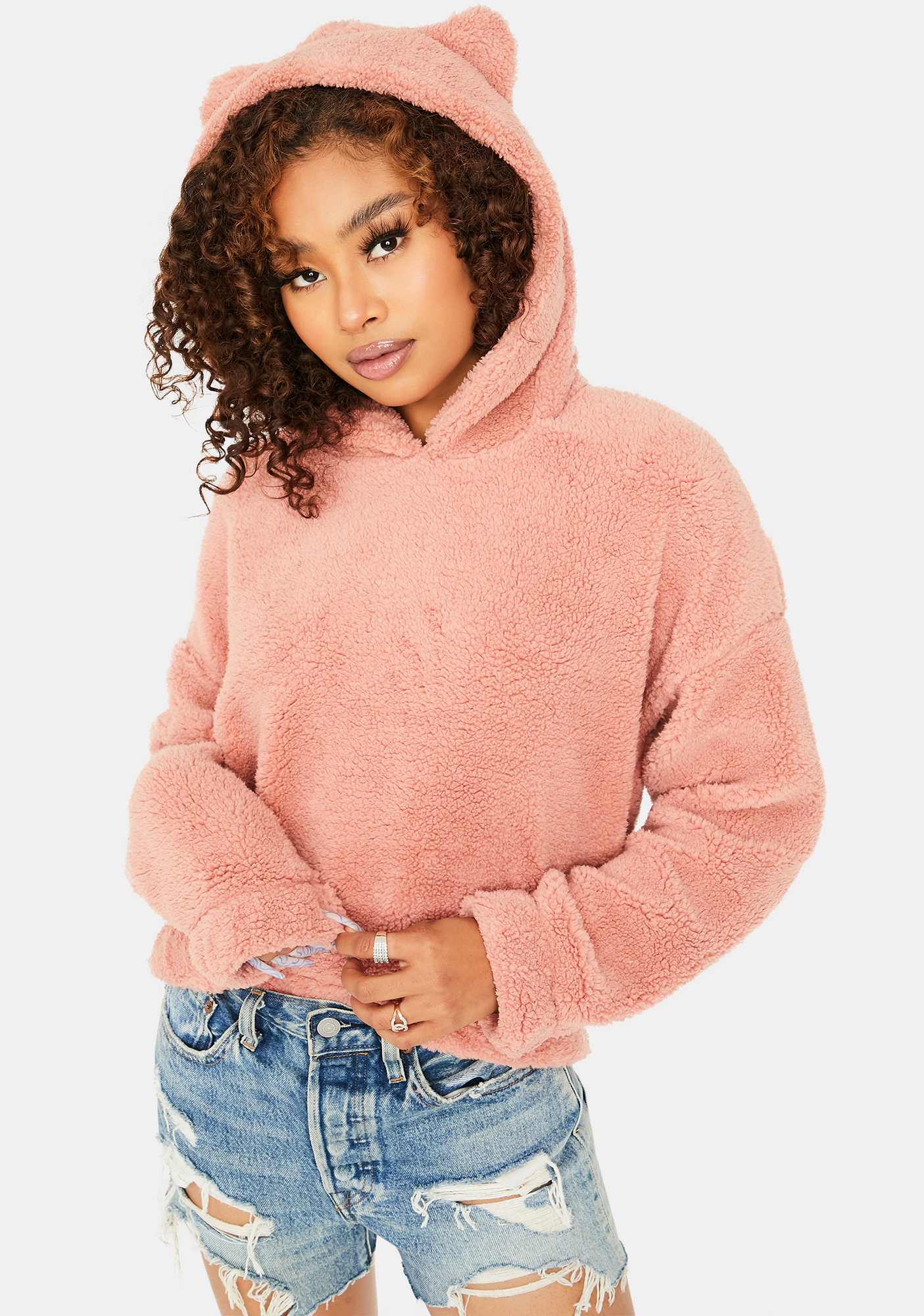 Fuzzy Fleece Pullover Hoodie Hot Pink | Dolls Kill