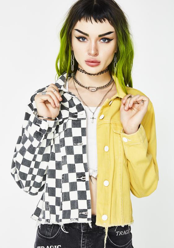 checkered yellow jacket