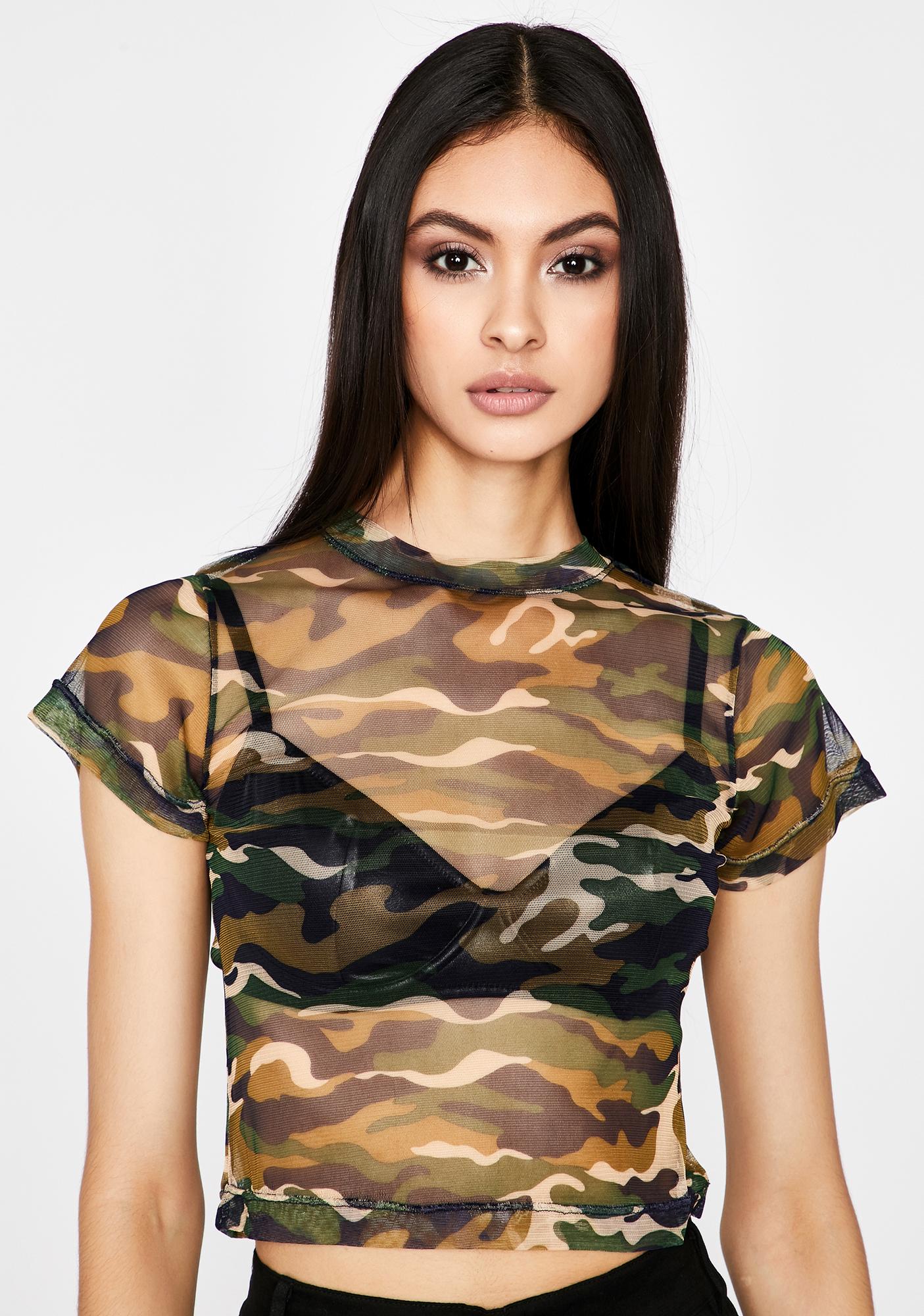 sheer camouflage top