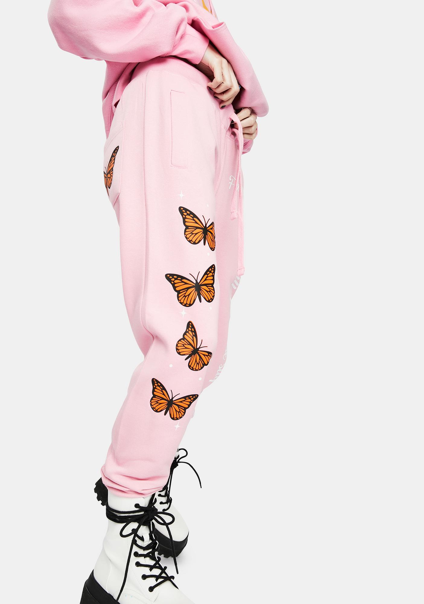 sweatpants with butterflies