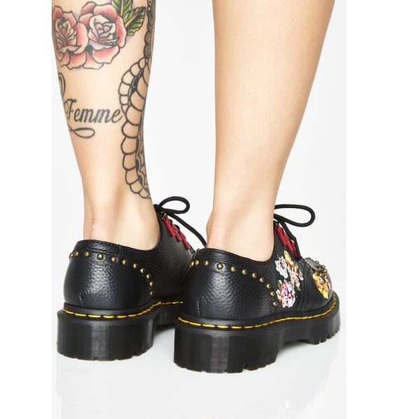 dr martens serova black embroidered chunky flatform shoes