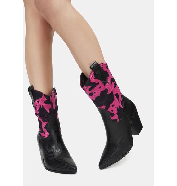 pink cow print shoes