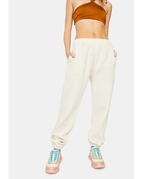 cream sweatpants women