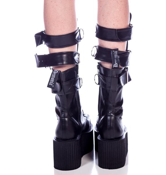 Demonia 3Buckle Calf Creeper Boots Dolls Kill