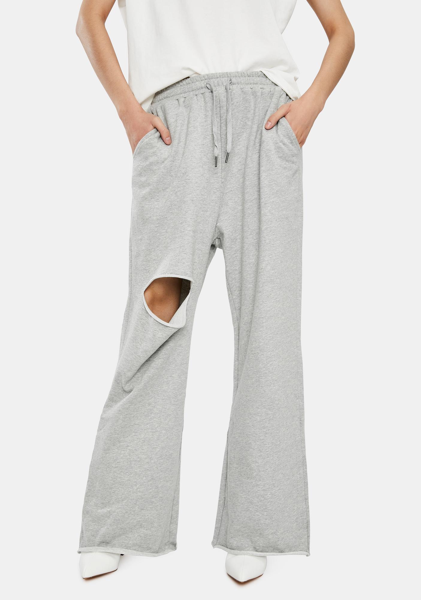 grey ripped joggers