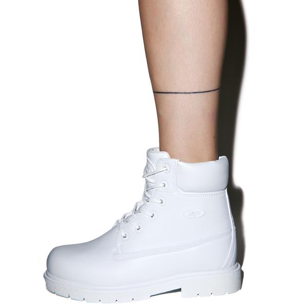 Lugz All White Shifter Boots Dolls Kill