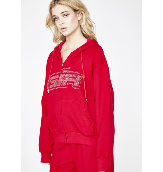 i am gia red hoodie