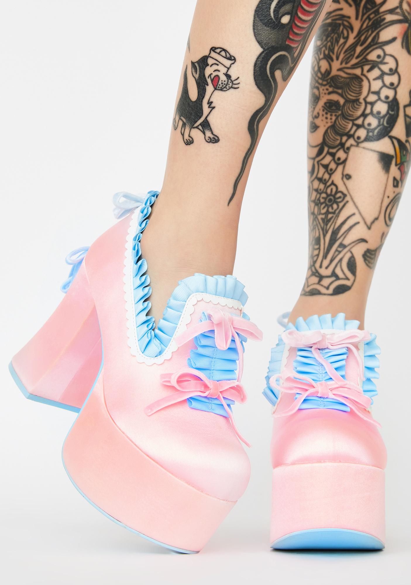pastel platform heels
