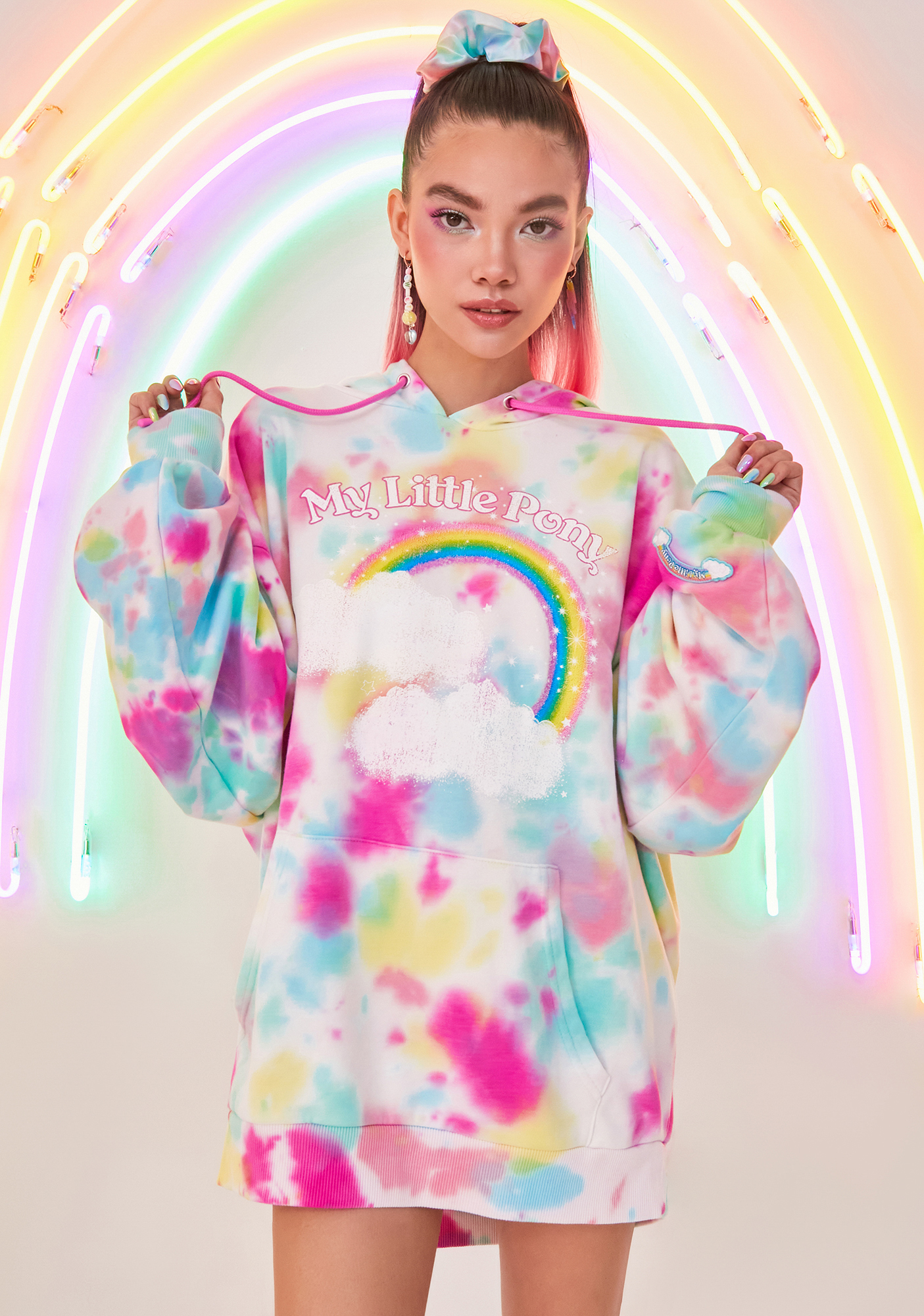 Dolls Kill x My Little Pony Tie Dye Graphic Hoodie Rainbow Dolls Kill