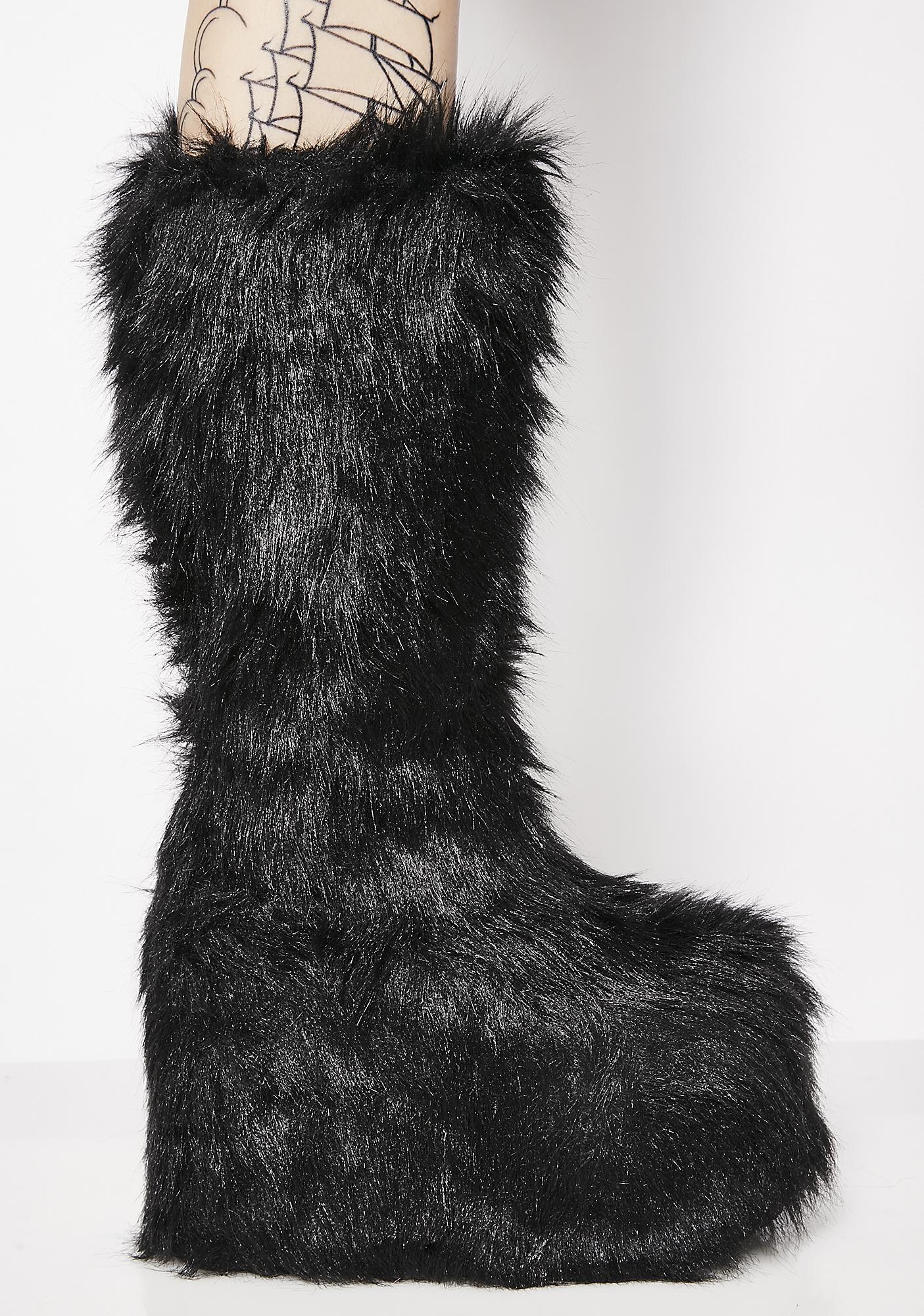 Party Monster Fuzzy Platform Boots 