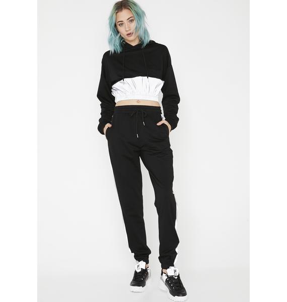 reflective cropped hoodie