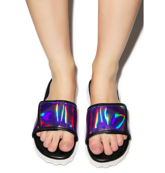 vegan voss iridescent strap sandals