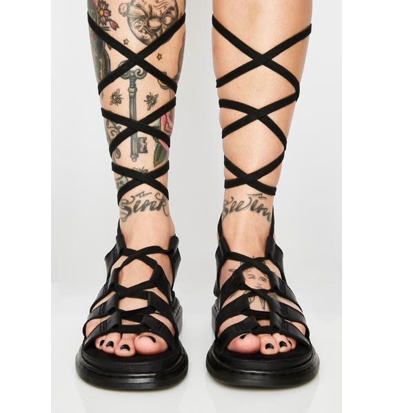 靴 Dr.Martens / KRISTINA NWOB Dr Martens Kristina Sandals Gladiator Lace Up Brown