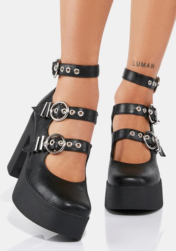 dollskill black heels