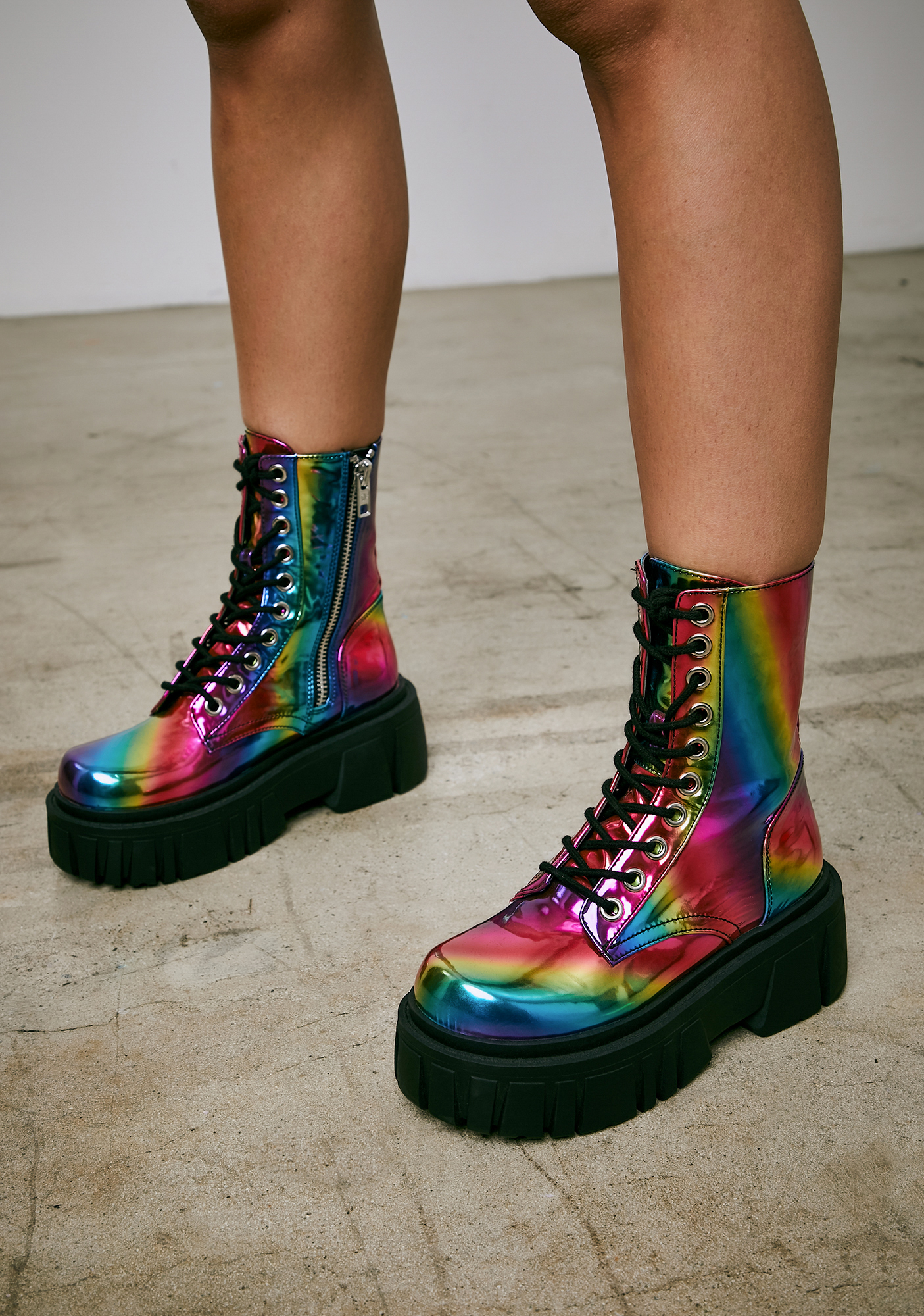 holographic combat boots