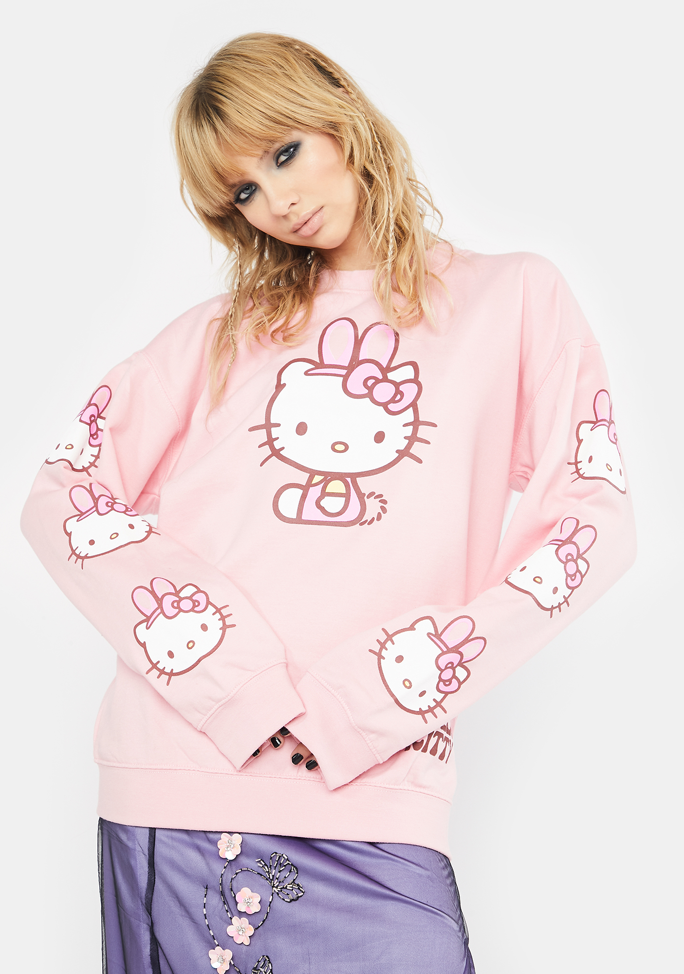 NGOrder Hello Kitty Bunny Crewneck Sweatshirt - Pink | Dolls Kill