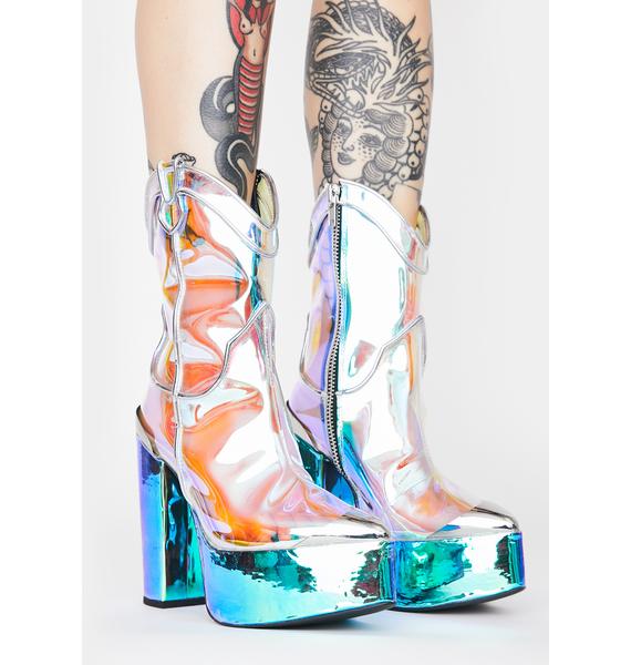 holographic platform boots