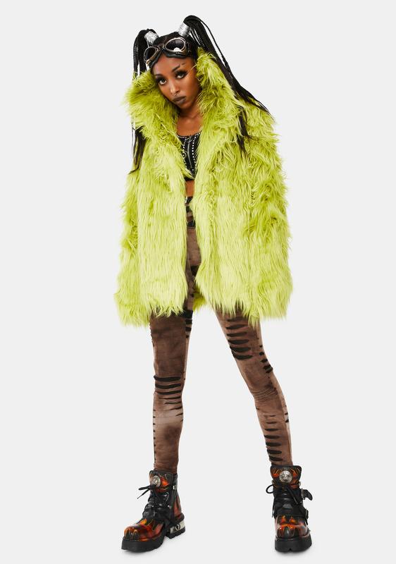 Punk Rave Punk Hair Long Green Coat | Dolls Kill Punk Rave Punk Hair Long Green Coat | Dolls Kill