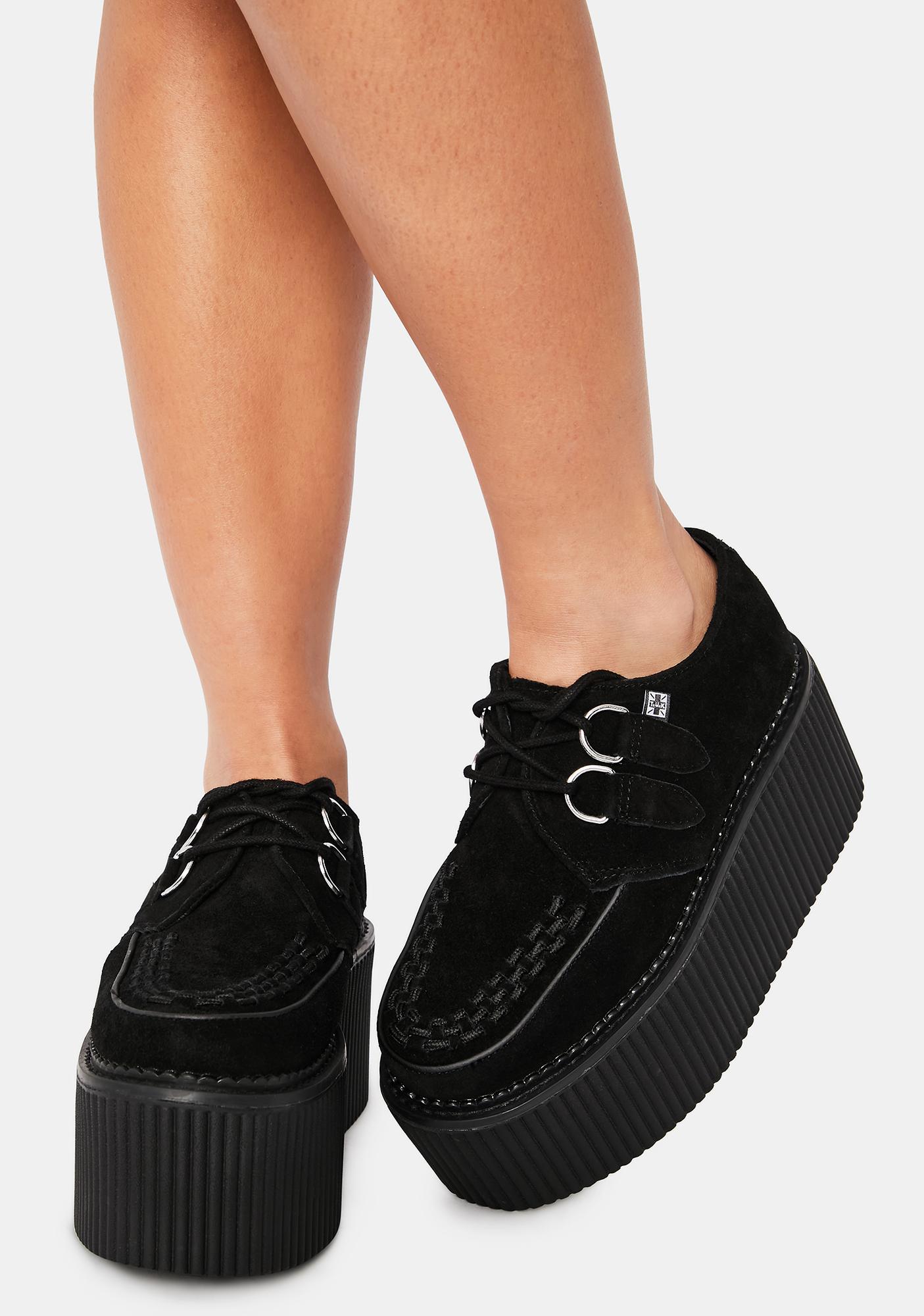 tuk black suede creepers