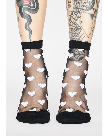 Memoi Rose Garden Sheer Ankle Socks Dolls Kill 