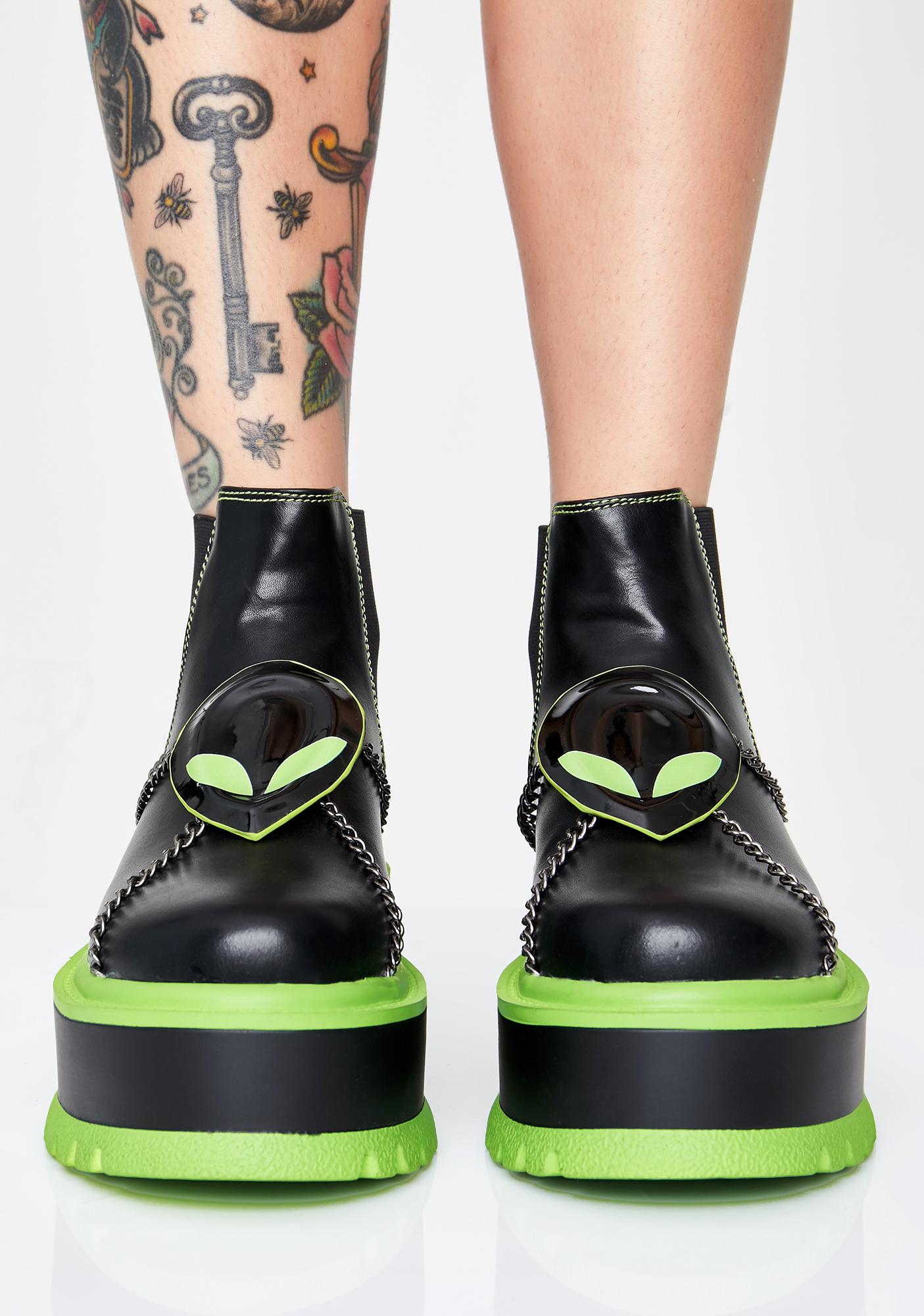 Koi Footwear Slime Area 51 Platform Boots | Dolls Kill