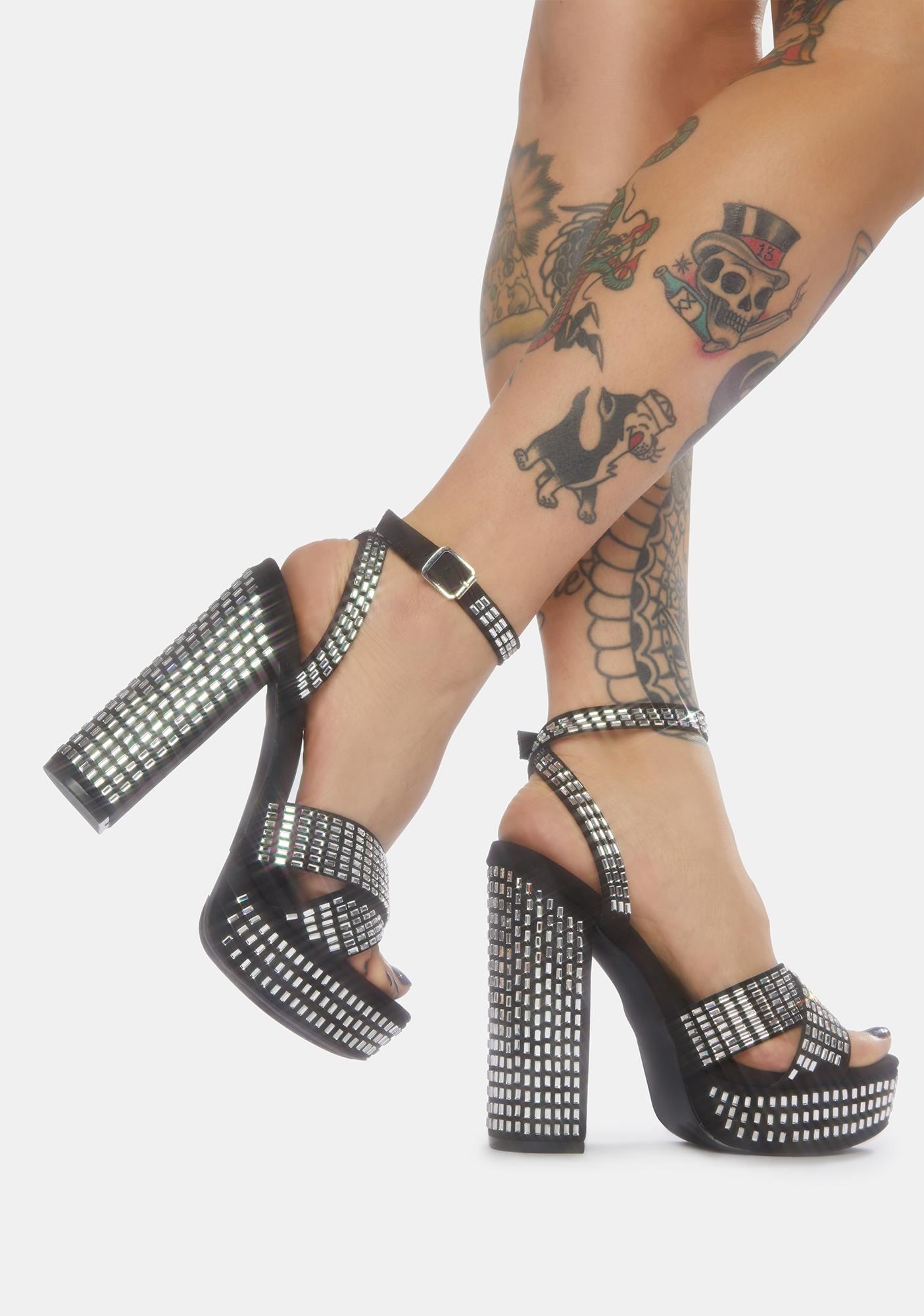 sparkle platform heels