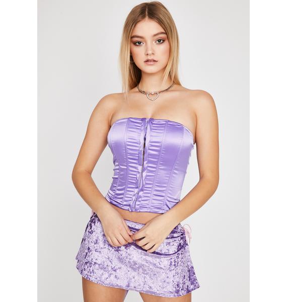 purple bustier top