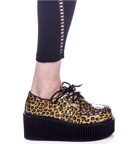 Demonia Cheetah Glitter Creepers Dolls Kill