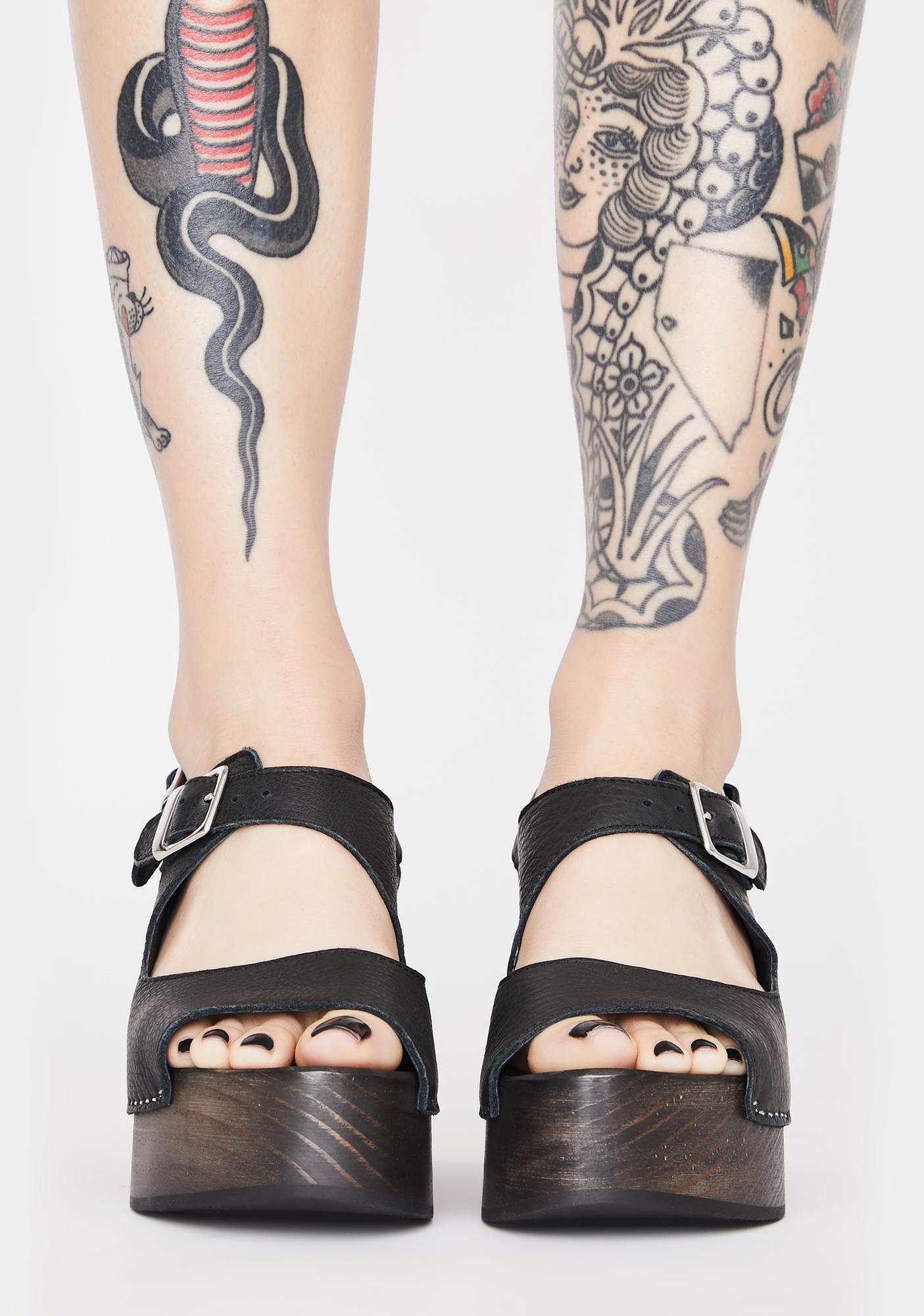 black clog heels