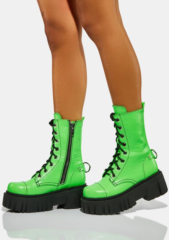 combat boots green