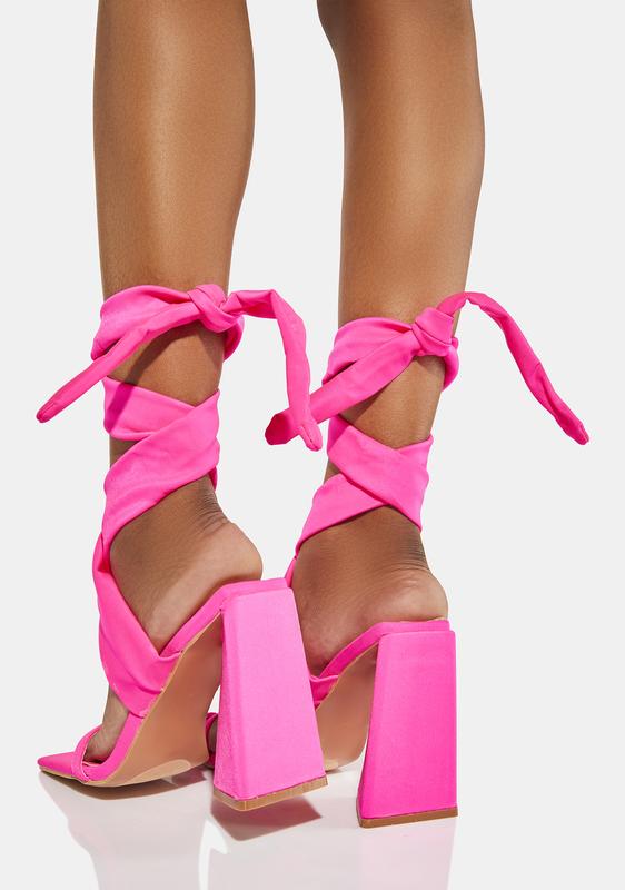 pink wrap heels
