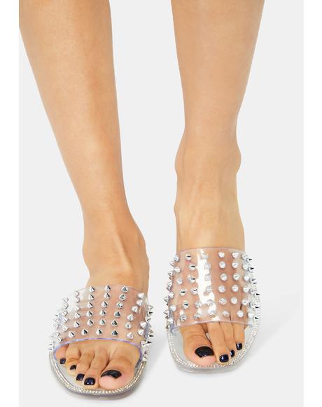 black spiked slides