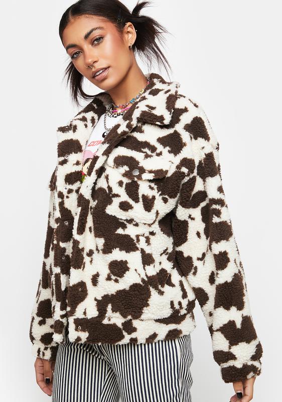 cow print bomber jacket