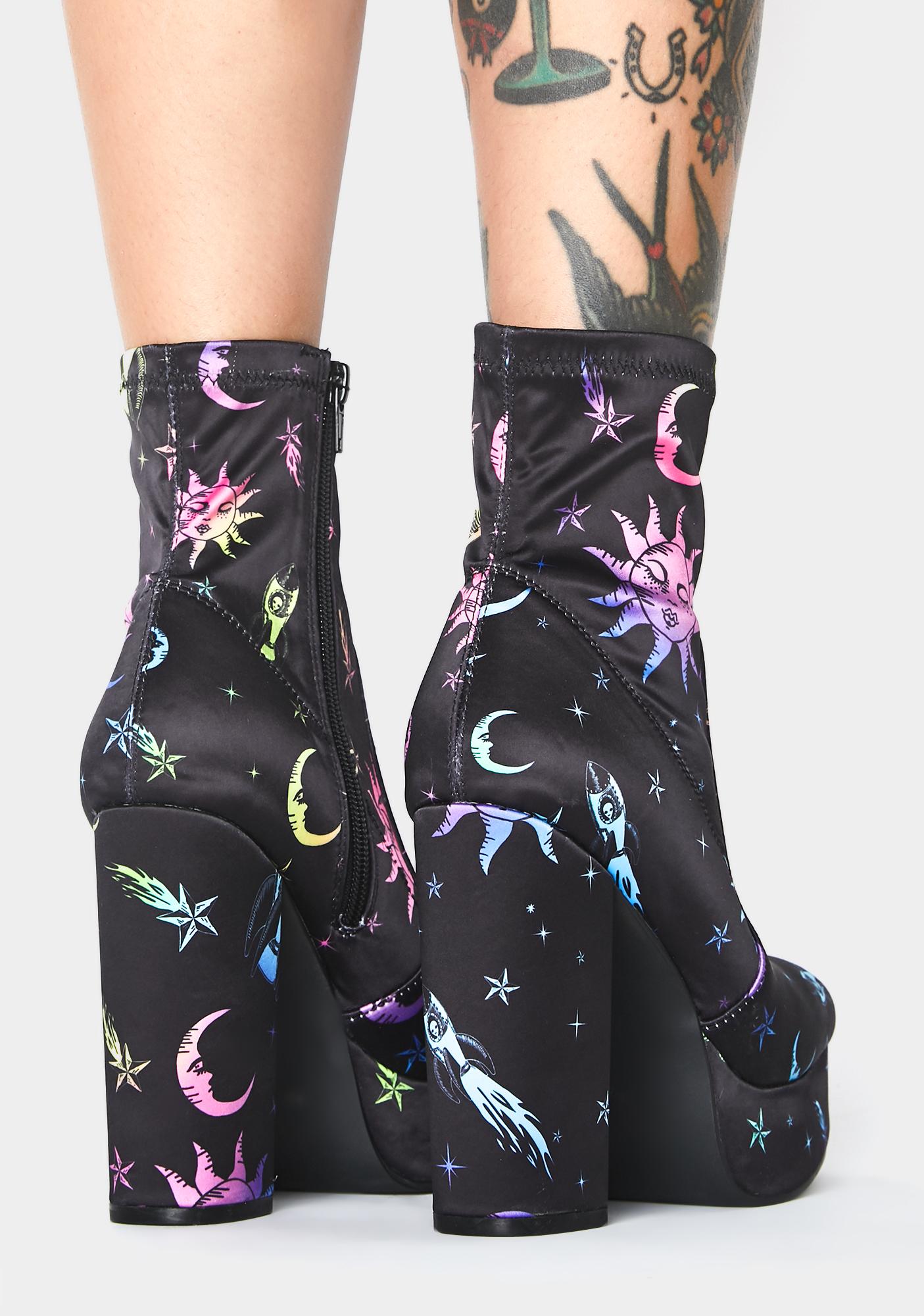 Current Mood Rainbow Celestial Platform Boots Dolls Kill