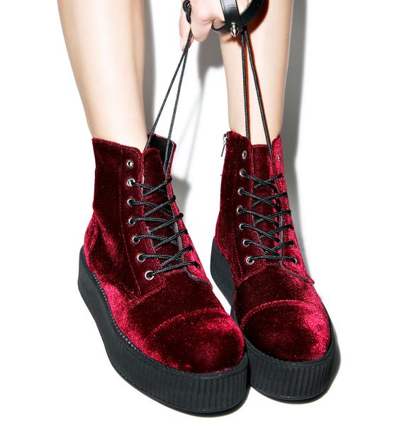 T.U.K. Velvet Creeper Boots Dolls Kill