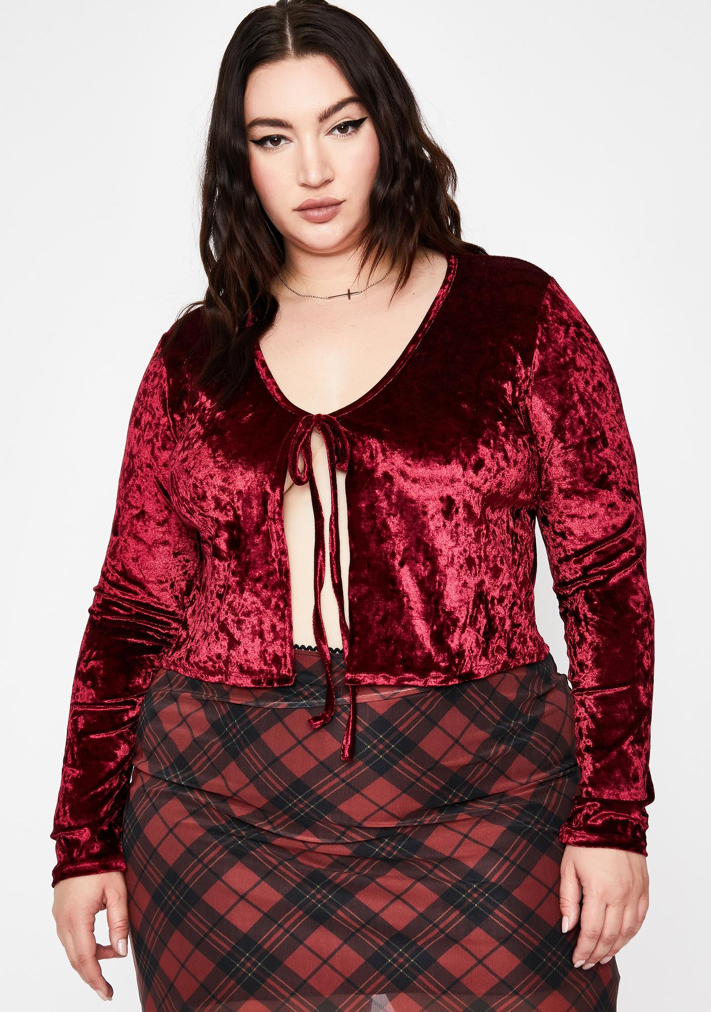 plus size crushed velvet top