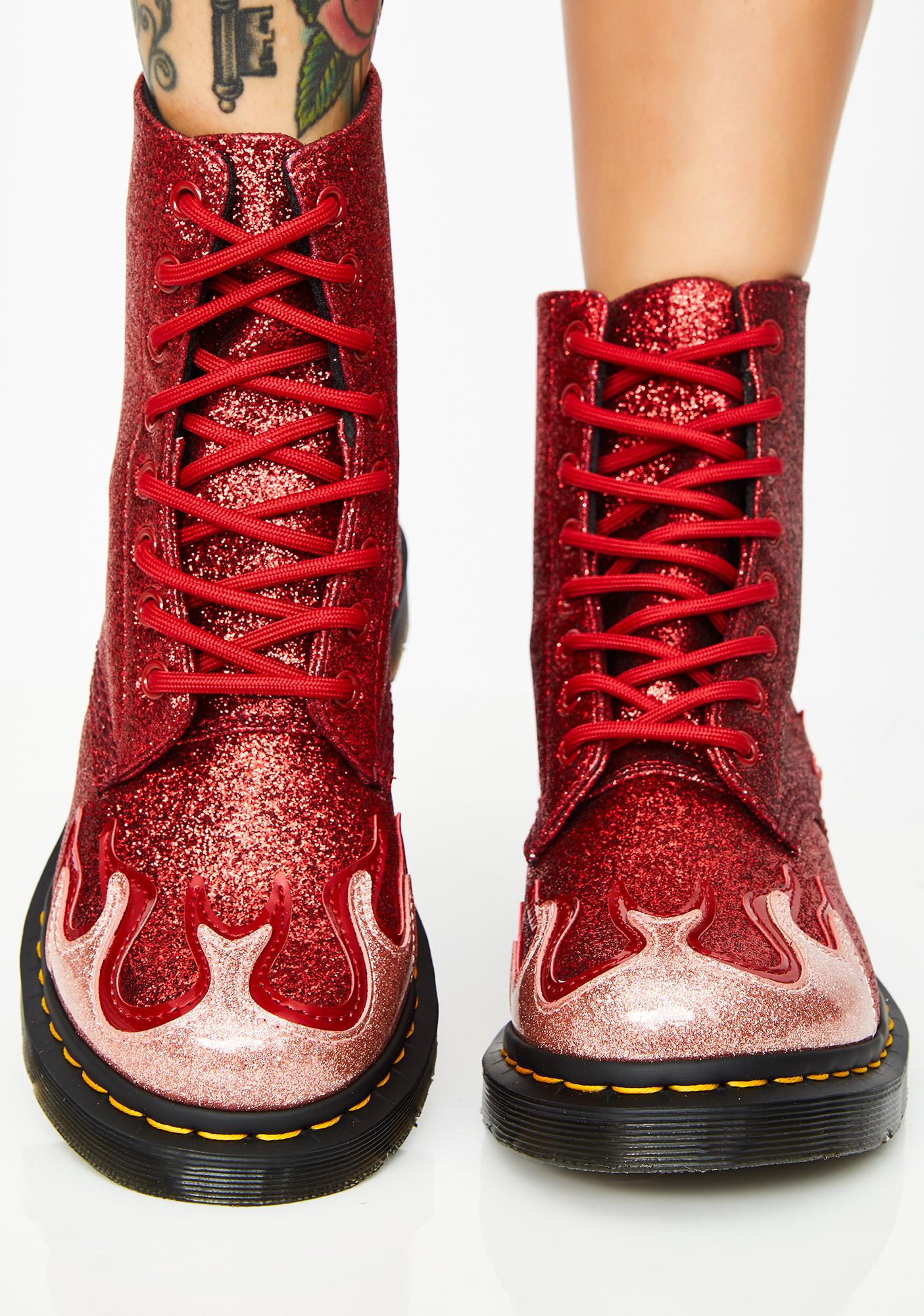 red flame doc martens