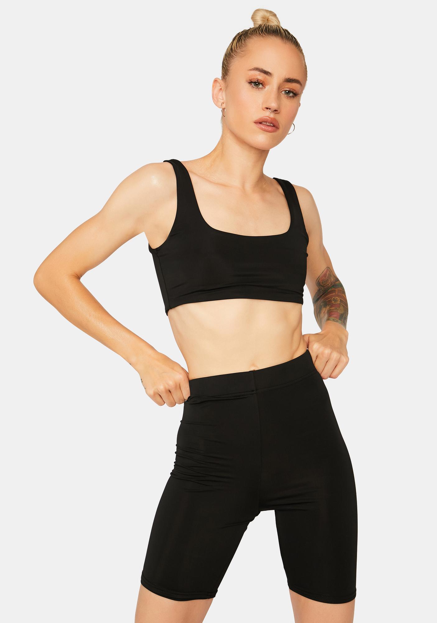 sports bra and biker shorts set