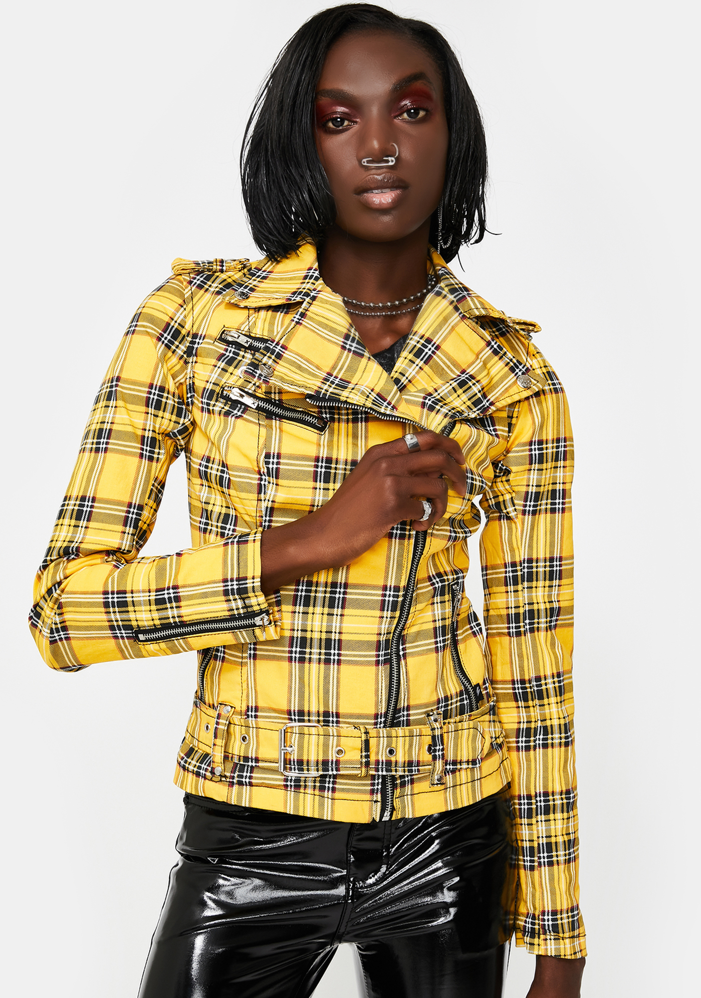 yellow checkered jacket