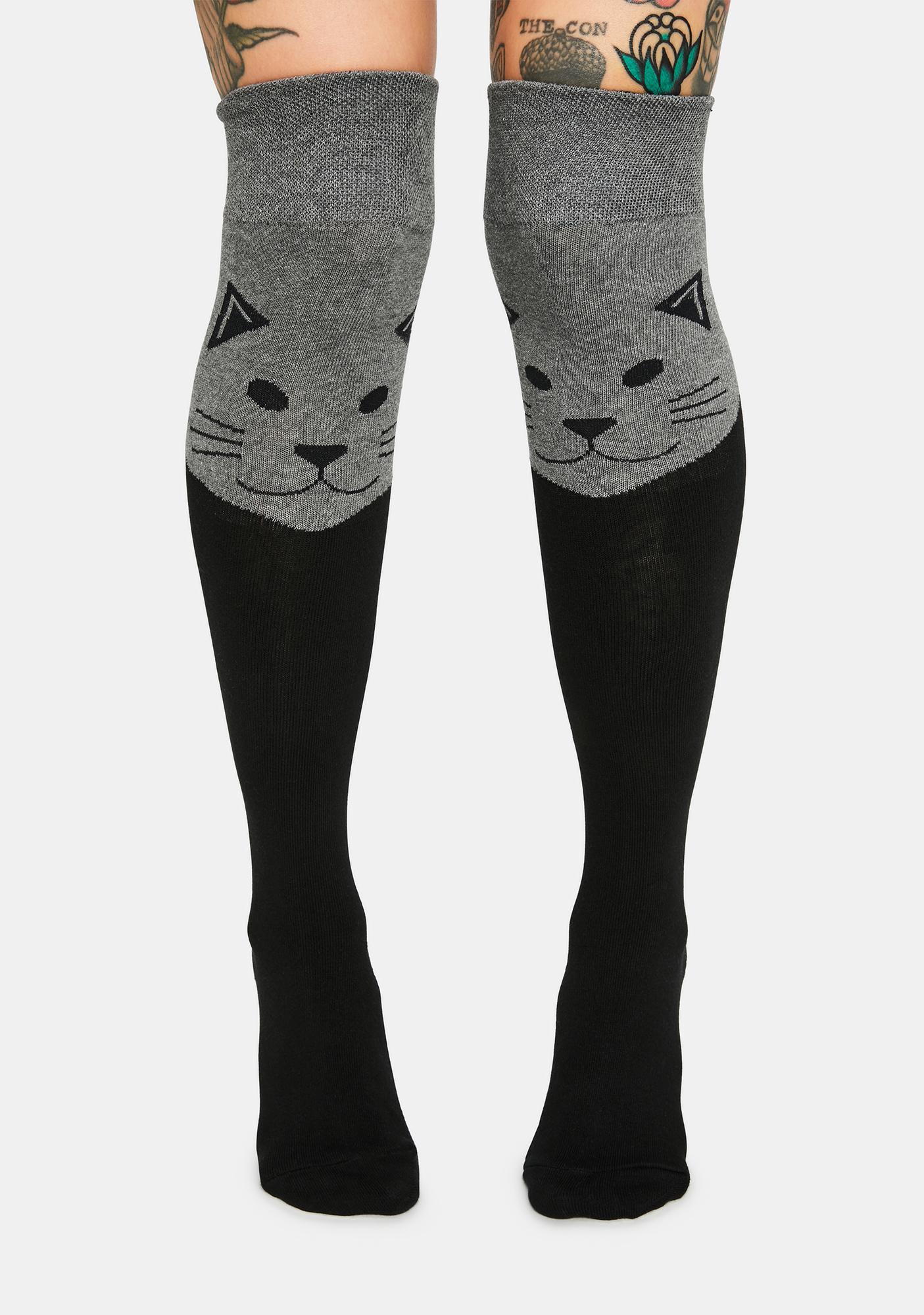 Socksmith Design Cat Thigh High Socks | Dolls Kill