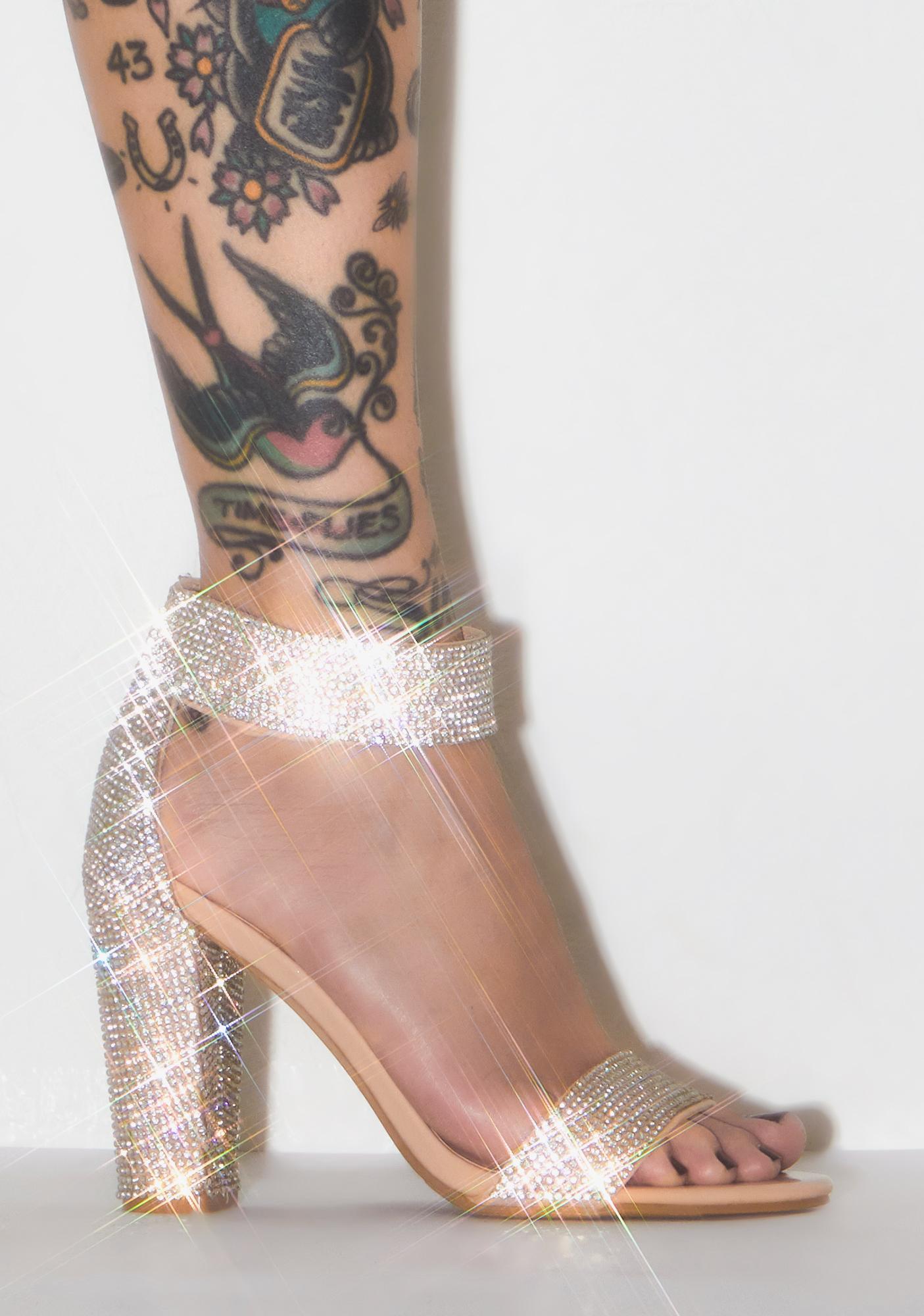 bedazzled block heels