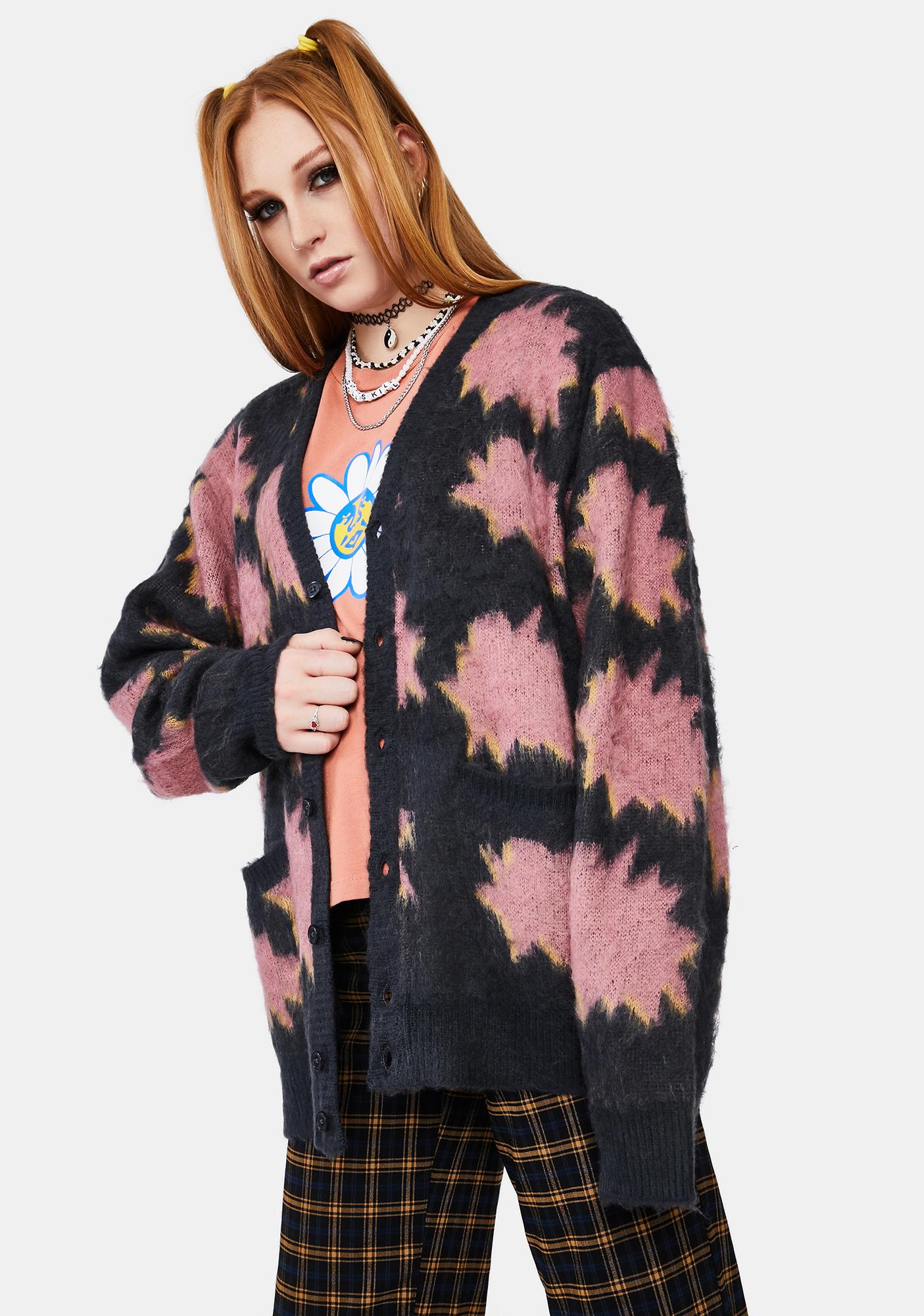 obey crackle cardigan