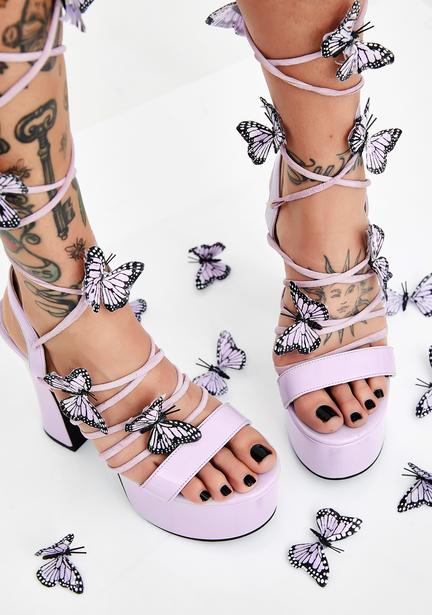 butterfly platform sandals