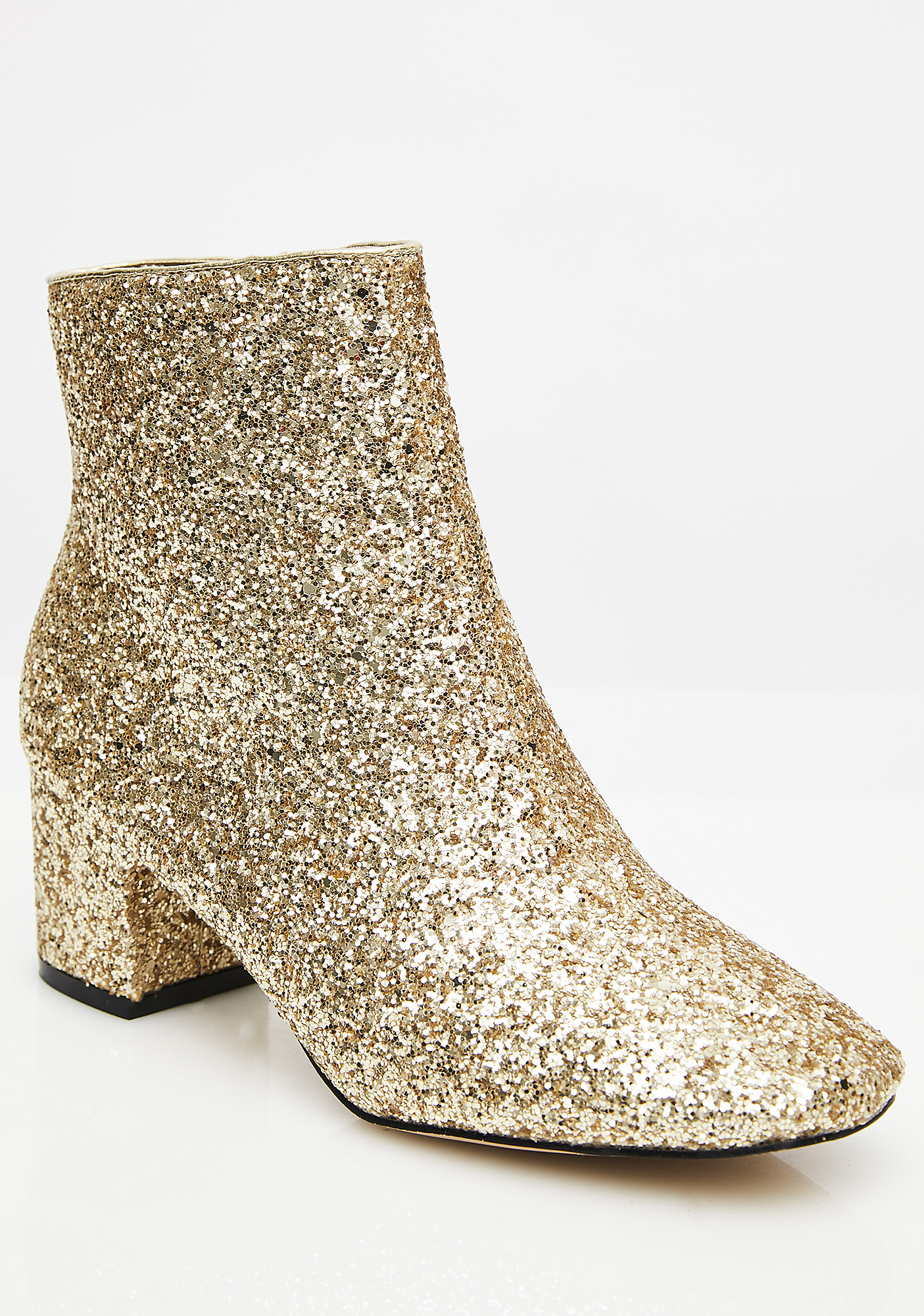 rose gold glitter booties