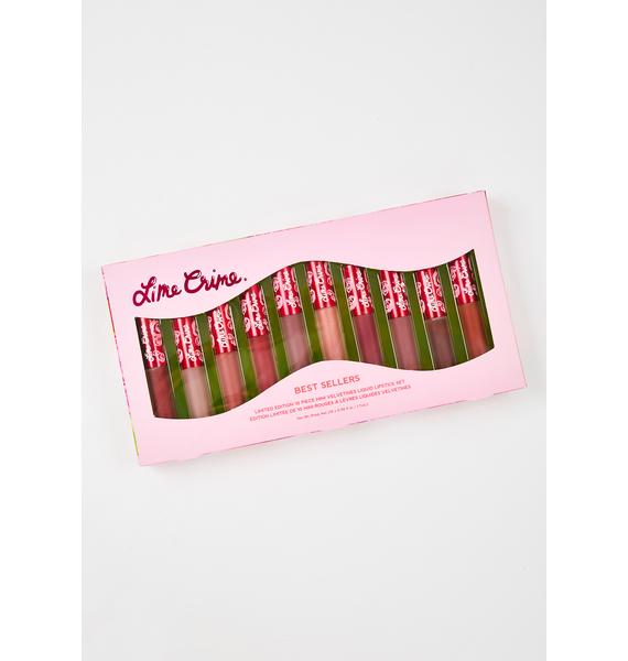 lime crime best sellers mini velvetines lip set