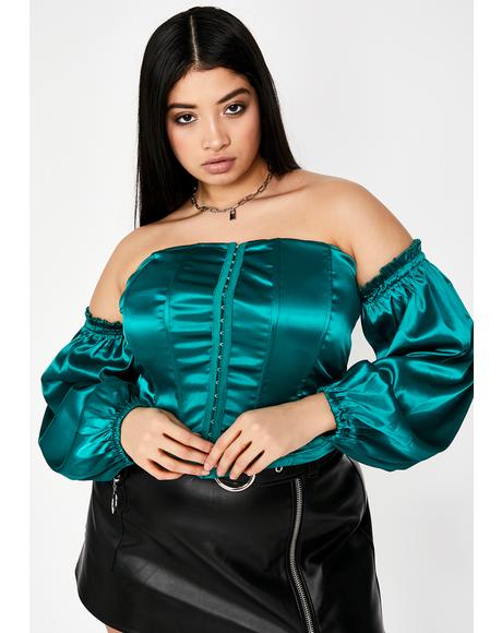 Cash She's Above Average Satin Corset