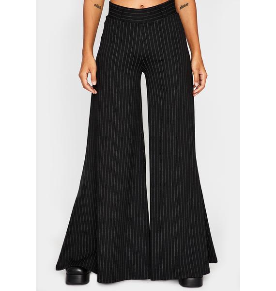 pinstripe flare pants