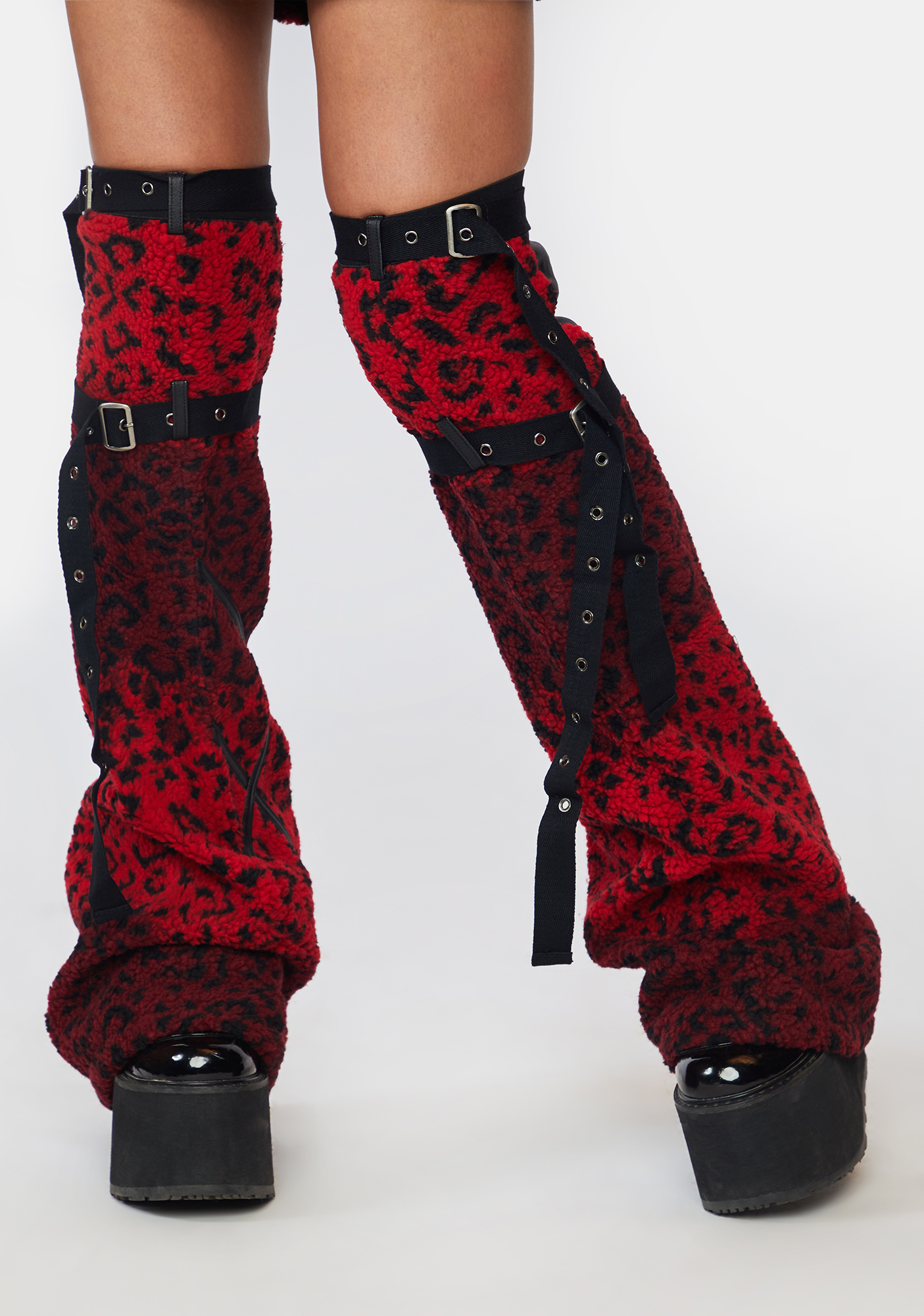 Punk Rave cheetah Print Thigh High Leg Warmer Dolls Kill